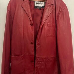 Red Leather Jacket Pelle Studio